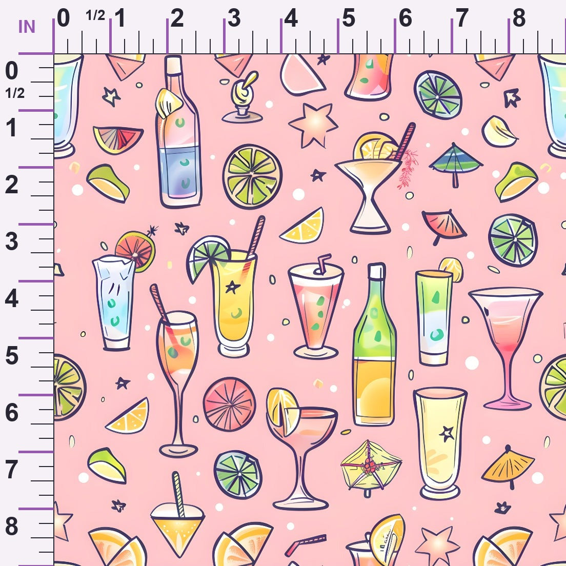 Pastel Sips Pattern 7 Minky Fabric