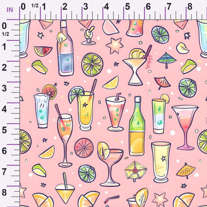 Pastel Sips Pattern 7 Minky Fabric