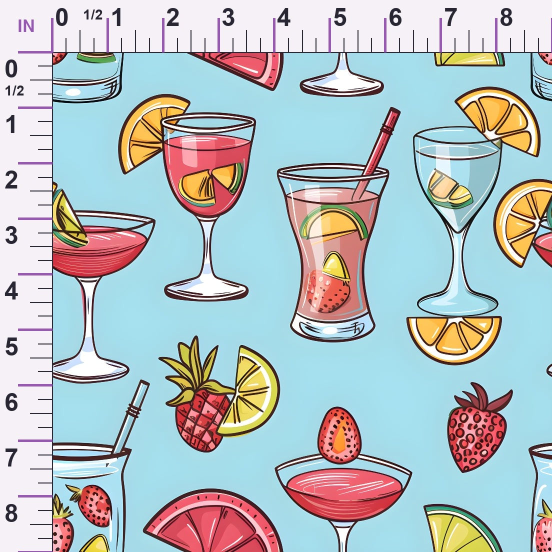 Pastel Sips Pattern 8 Minky Fabric