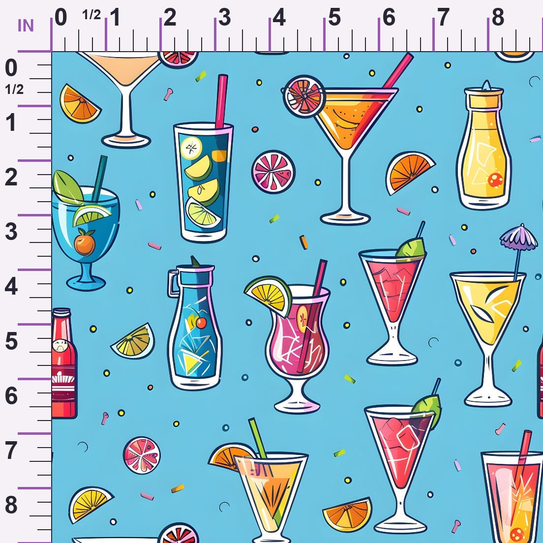 Pastel Sips Pattern 9 Minky Fabric
