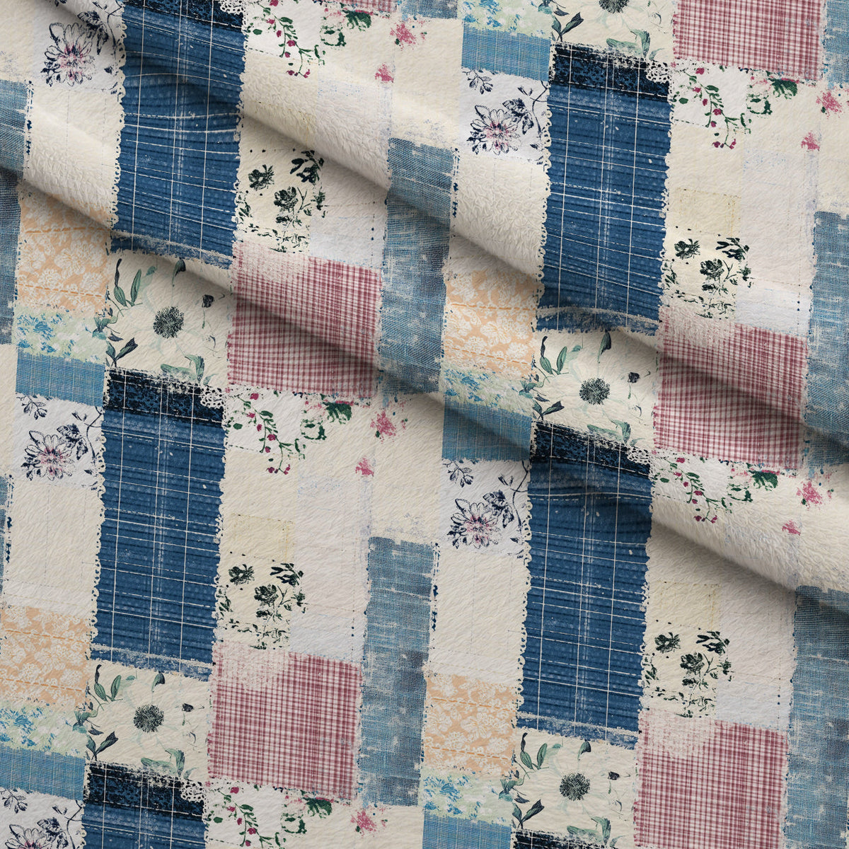 Patchwork Posies Pattern 1 Minky Fabric