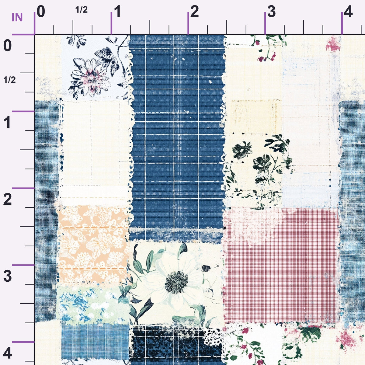 Patchwork Posies Pattern 1 Minky Fabric