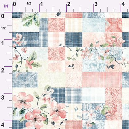Patchwork Posies Pattern 12 Minky Fabric