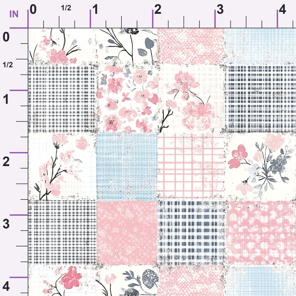 Patchwork Posies Pattern 17 Minky Fabric