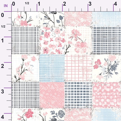 Patchwork Posies Pattern 17 Minky Fabric