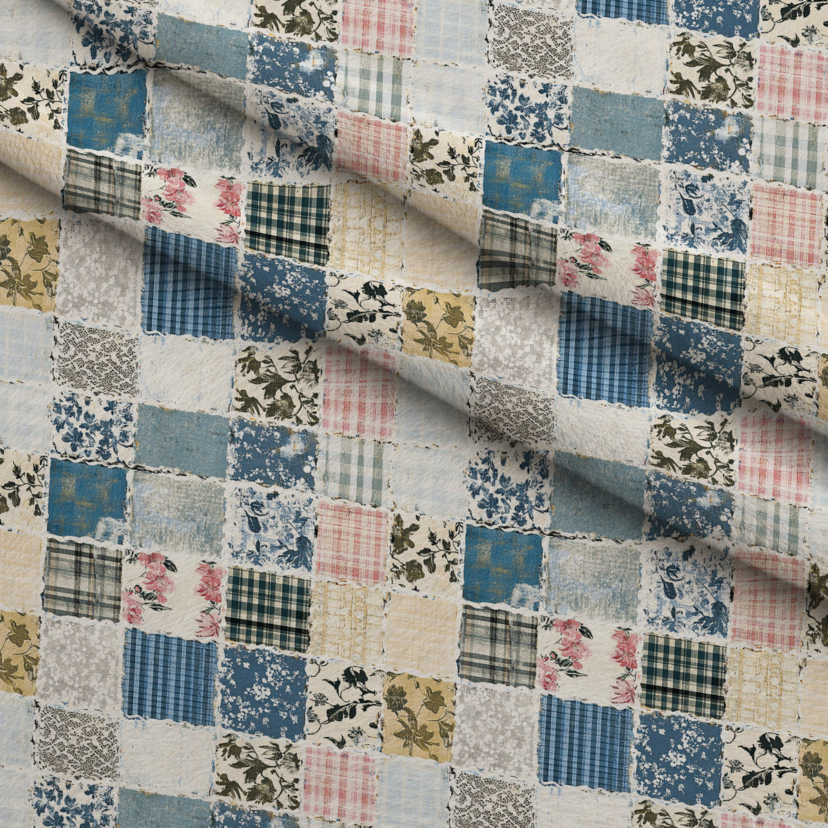 Patchwork Posies Pattern 2 Minky Fabric