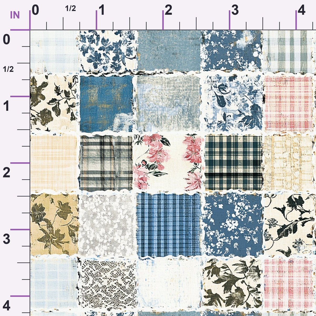 Patchwork Posies Pattern 2 Minky Fabric