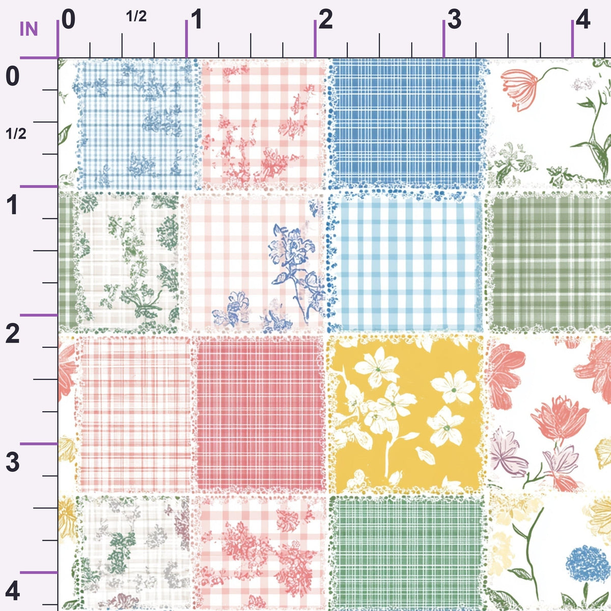 Patchwork Posies Pattern 24 Minky Fabric