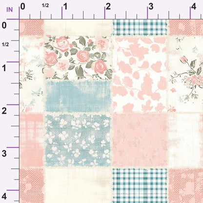 Patchwork Posies Pattern 3 Minky Fabric