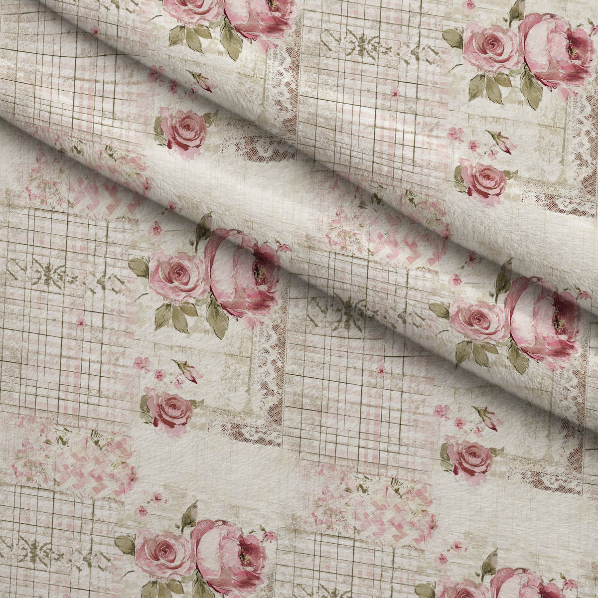 Patchwork Posies Pattern 4 Minky Fabric