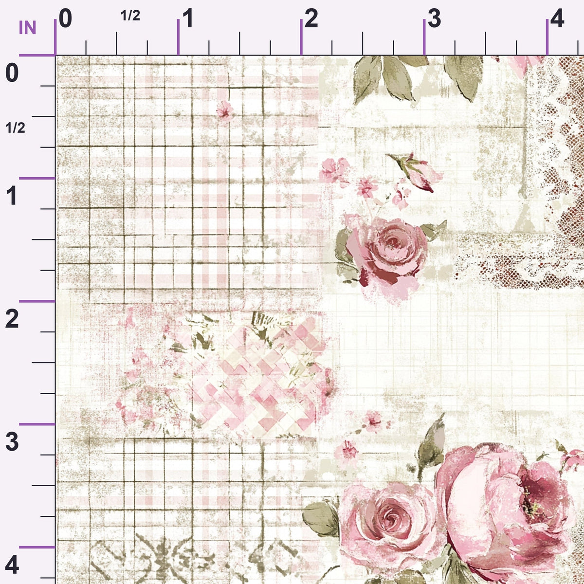 Patchwork Posies Pattern 4 Minky Fabric