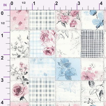 Patchwork Posies Pattern 5 Minky Fabric