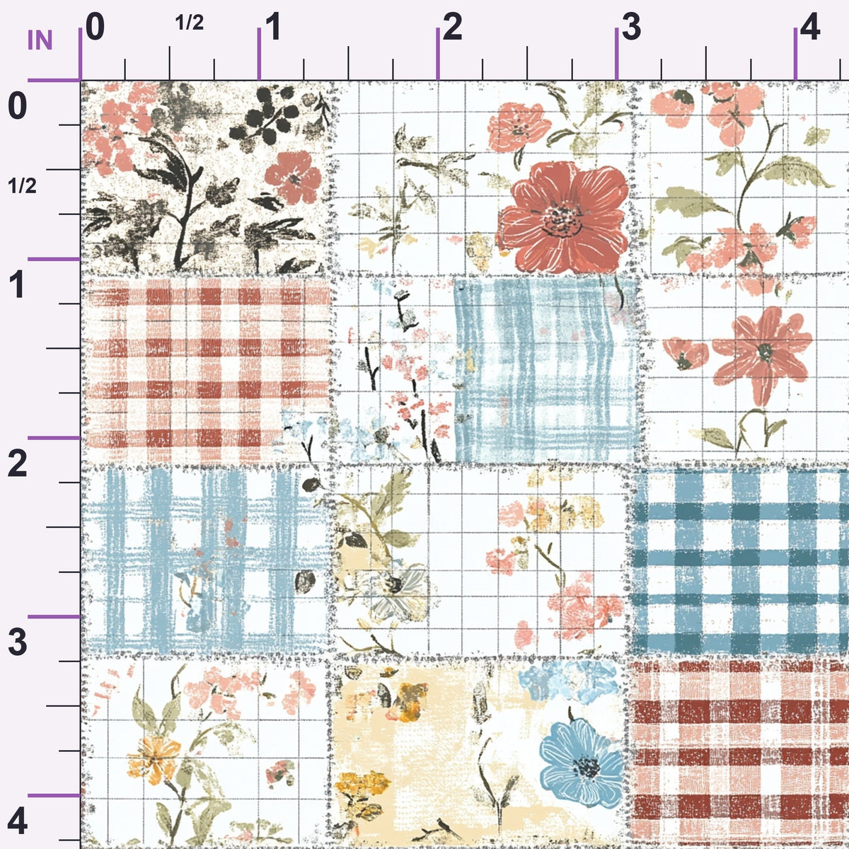 Patchwork Posies Pattern 9 Minky Fabric