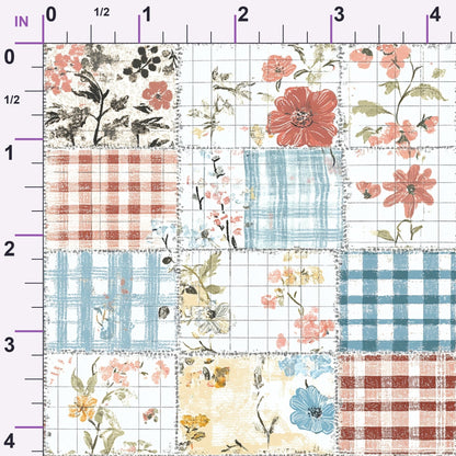 Patchwork Posies Pattern 9 Minky Fabric