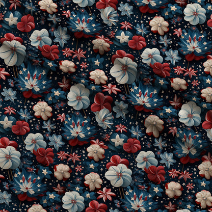 Patriotic Petals Pattern 3 Minky Fabric