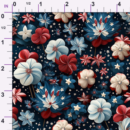 Patriotic Petals Pattern 3 Minky Fabric