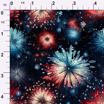 Patriotic Petals Pattern 7 Minky Fabric