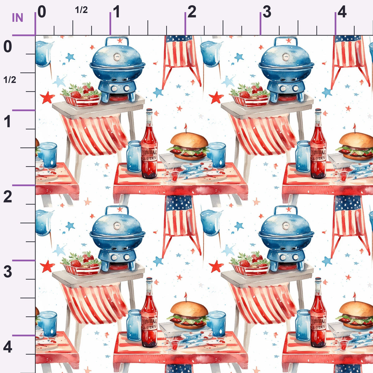 Patriotic Picnic Pattern 10 Minky Fabric