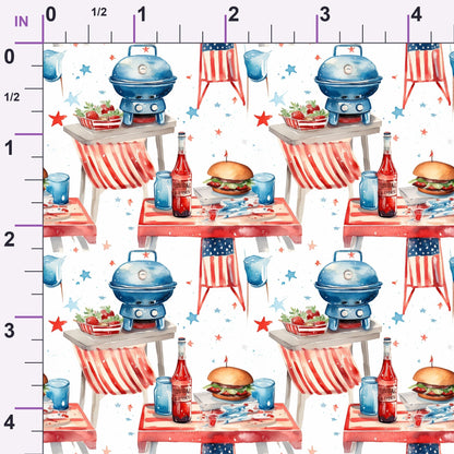 Patriotic Picnic Pattern 10 Minky Fabric