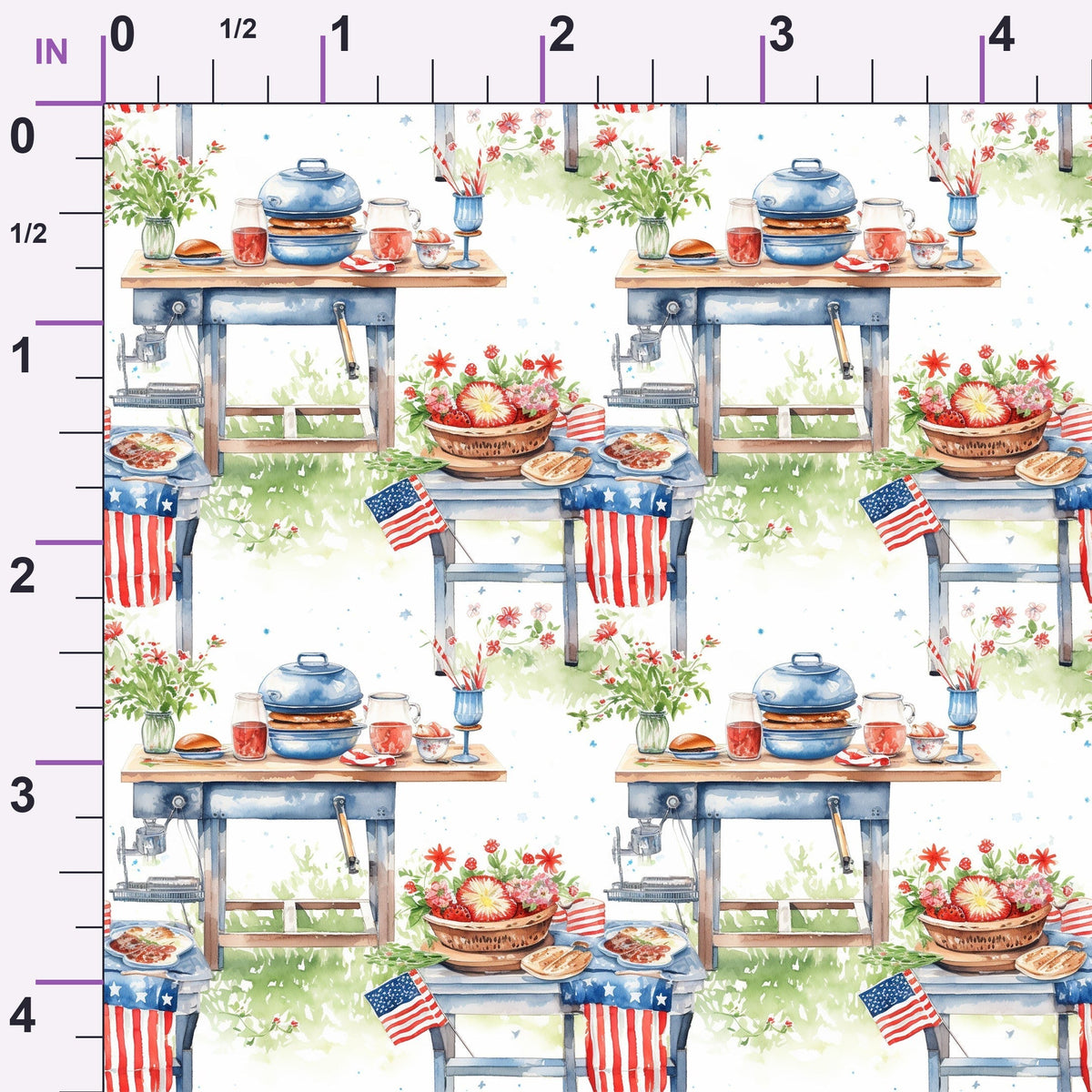 Patriotic Picnic Pattern 12 Minky Fabric