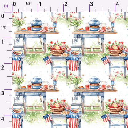 Patriotic Picnic Pattern 12 Minky Fabric