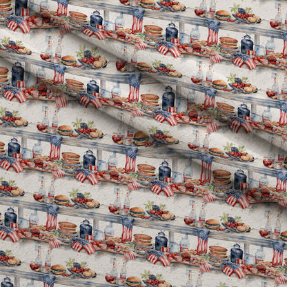 Patriotic Picnic Pattern 2 Minky Fabric