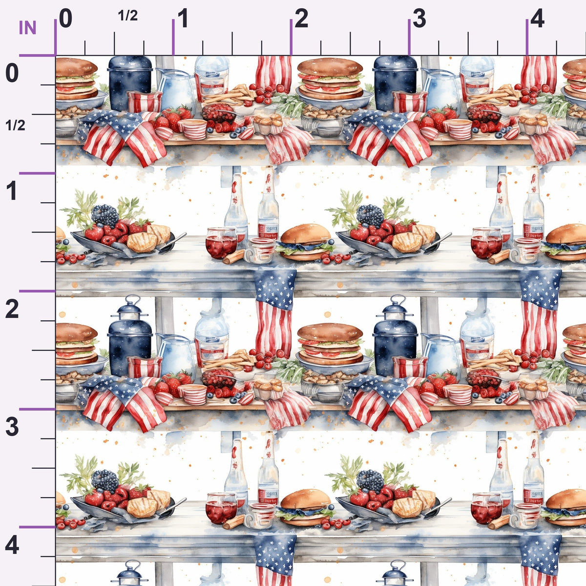 Patriotic Picnic Pattern 2 Minky Fabric
