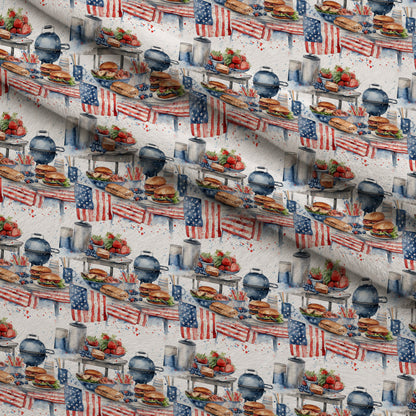 Patriotic Picnic Pattern 3 Minky Fabric