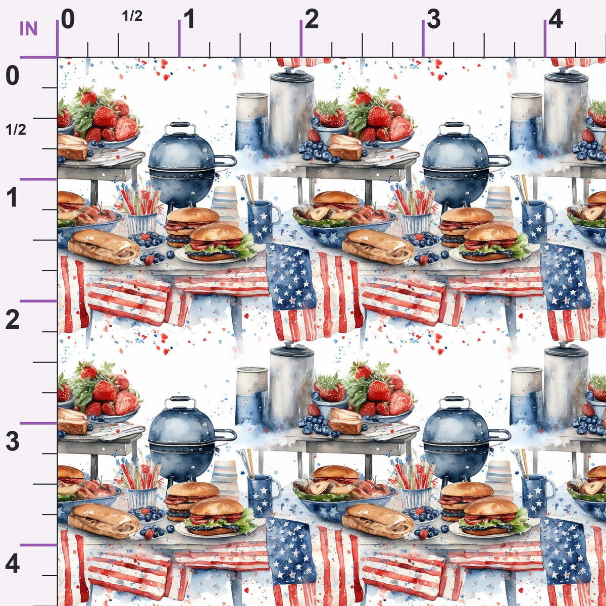Patriotic Picnic Pattern 3 Minky Fabric