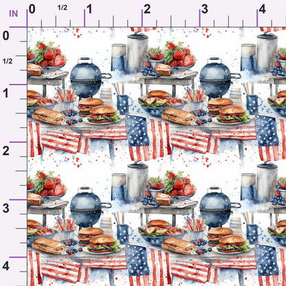 Patriotic Picnic Pattern 3 Minky Fabric
