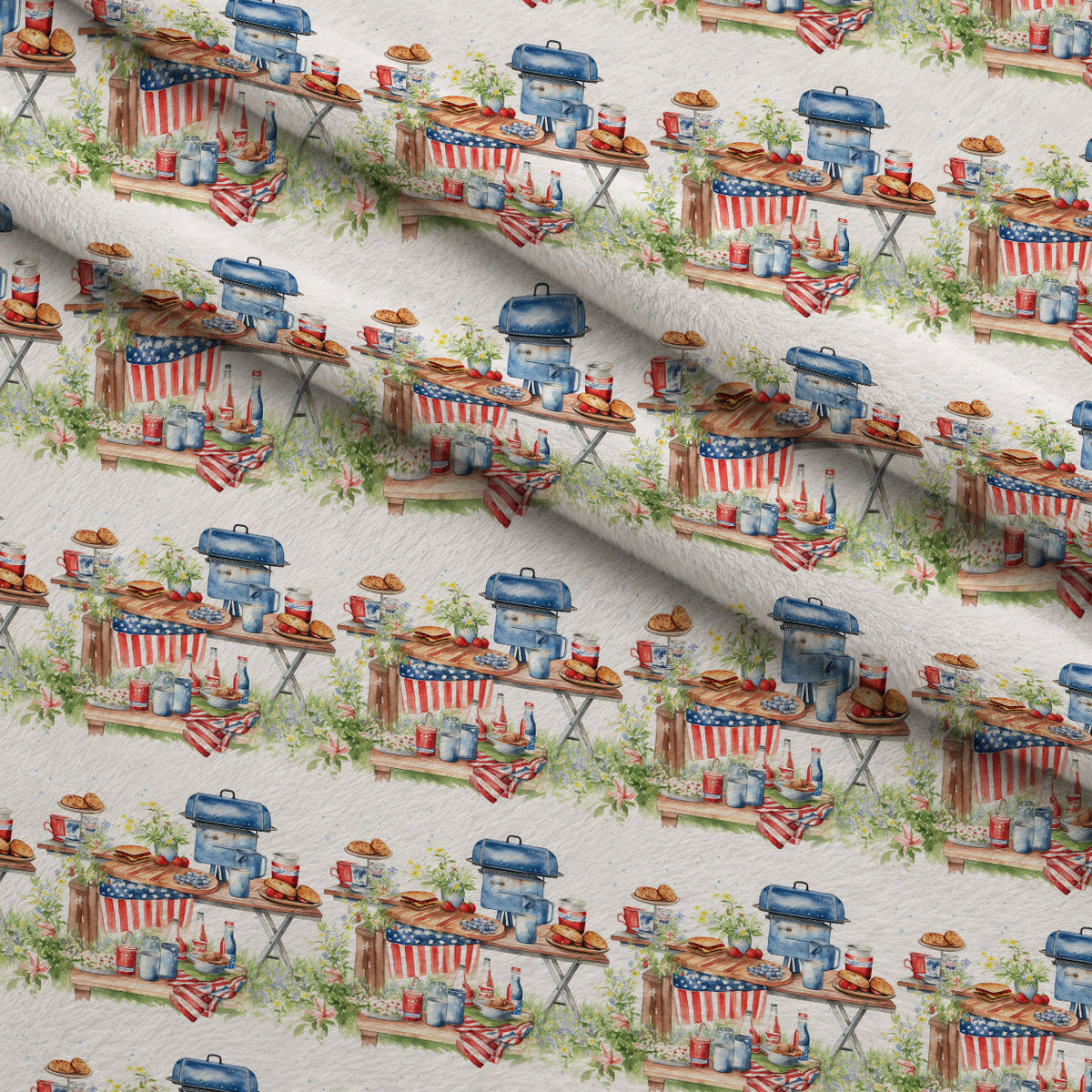 Patriotic Picnic Pattern 4 Minky Fabric