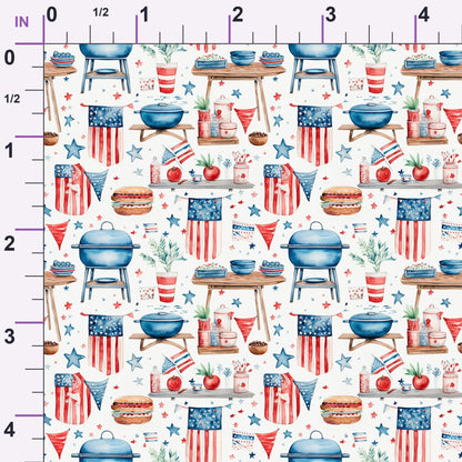 Patriotic Picnic Pattern 6 Minky Fabric