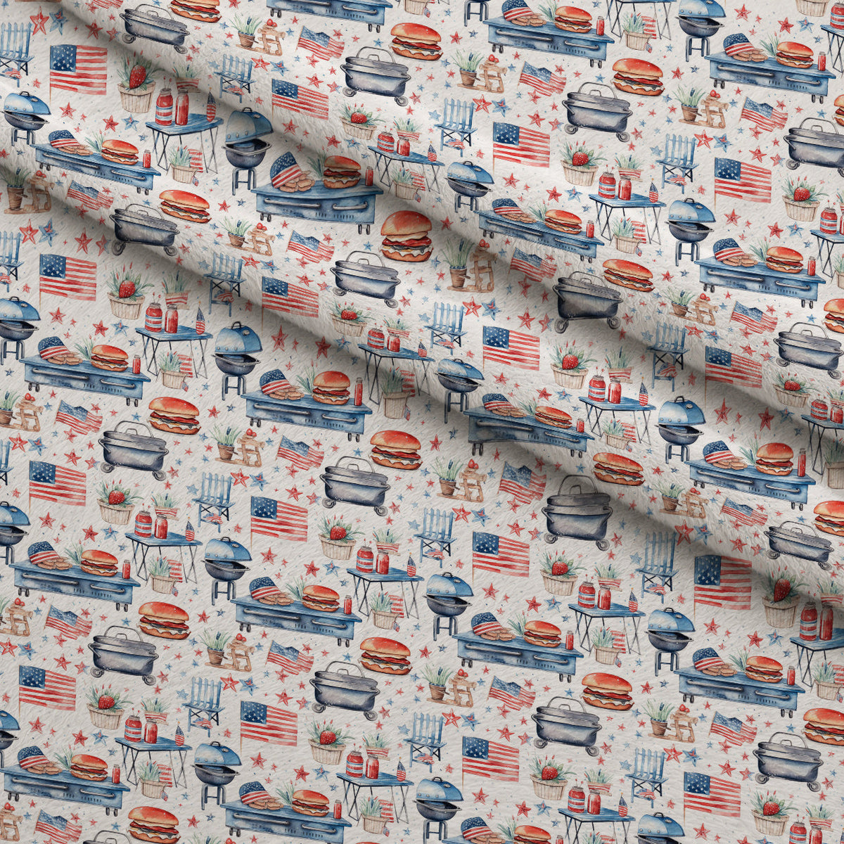 Patriotic Picnic Pattern 7 Minky Fabric