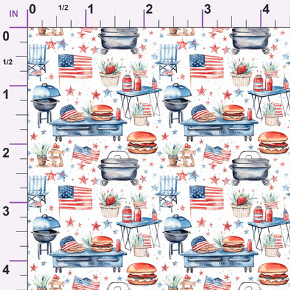 Patriotic Picnic Pattern 7 Minky Fabric