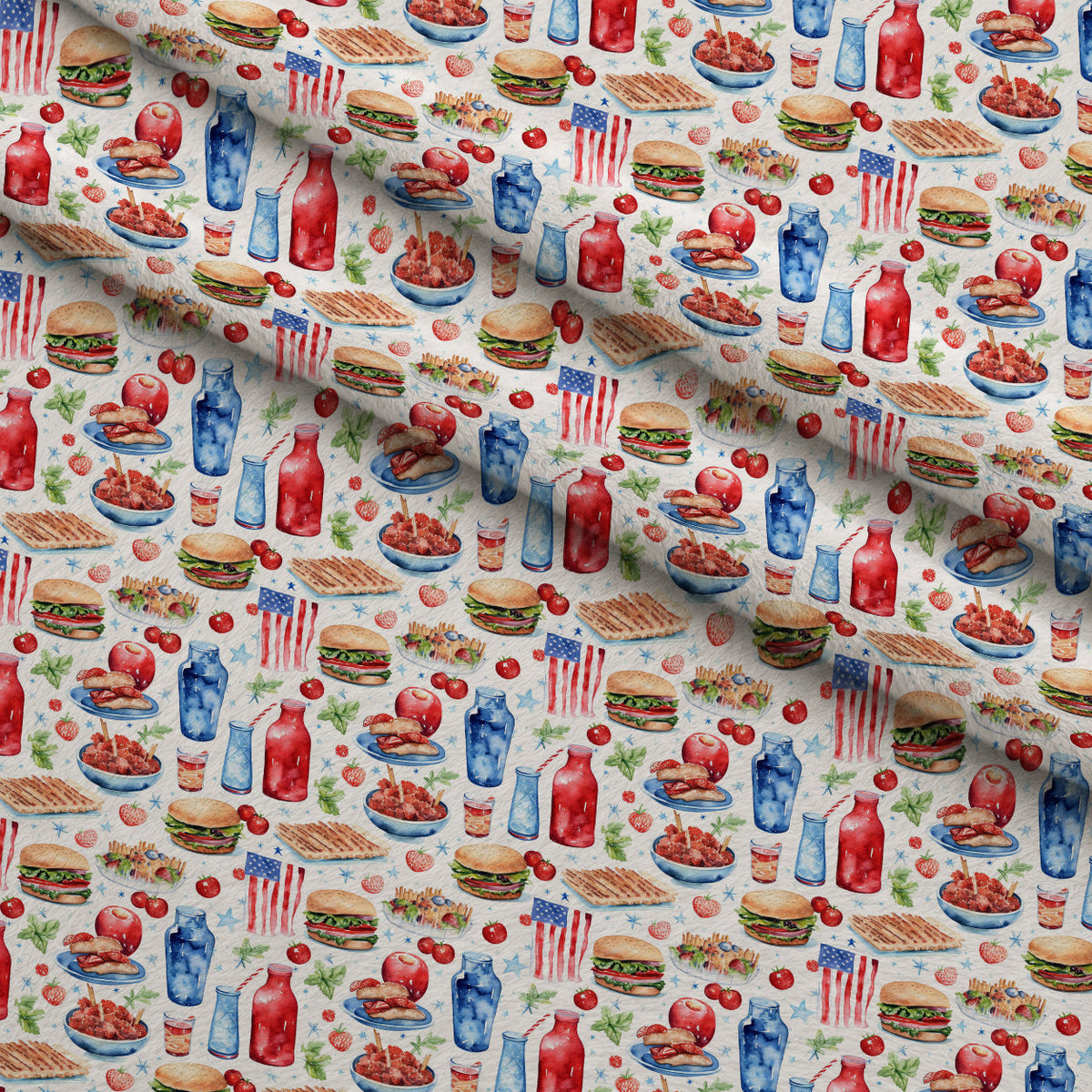 Patriotic Picnic Pattern 9 Minky Fabric