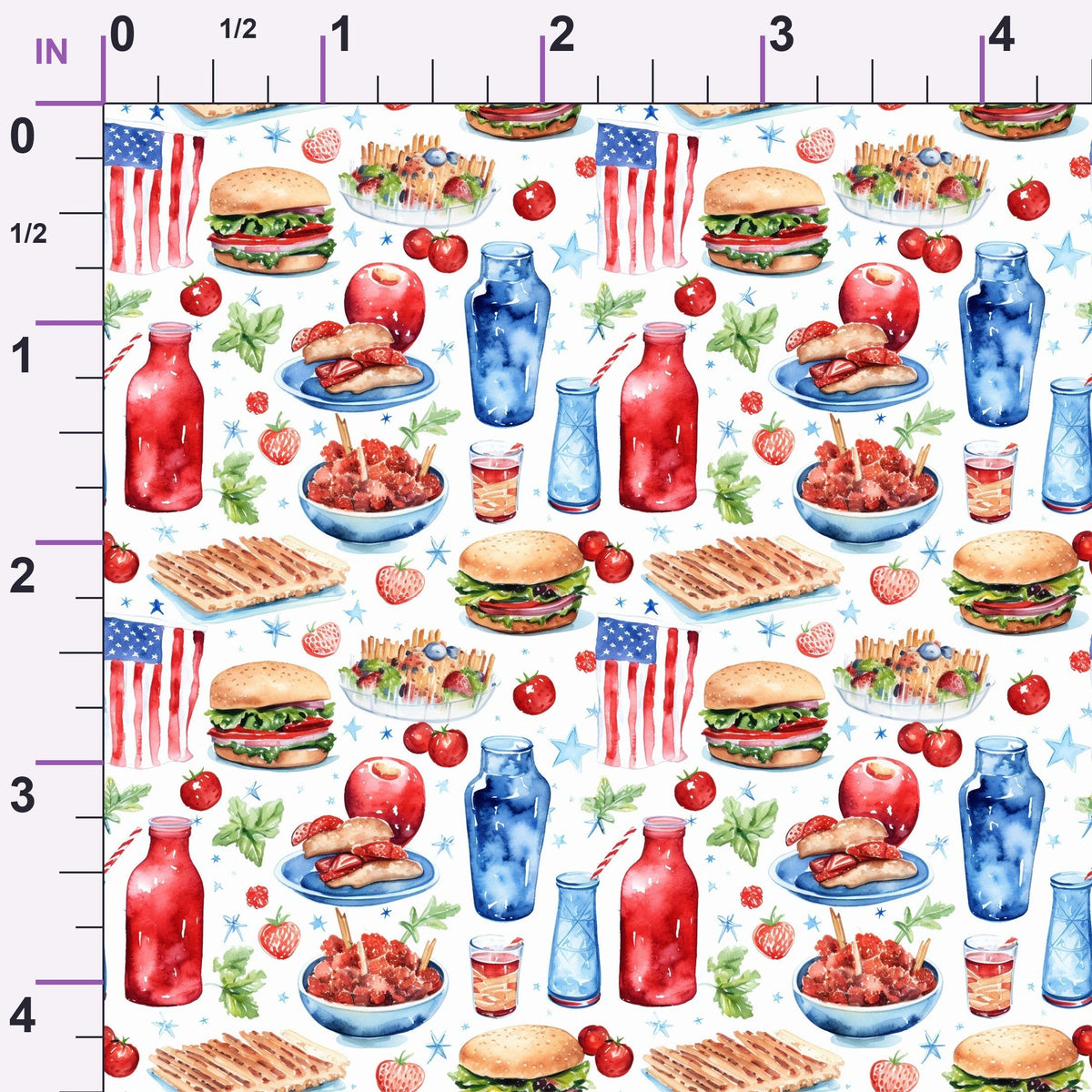 Patriotic Picnic Pattern 9 Minky Fabric
