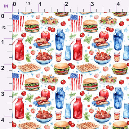 Patriotic Picnic Pattern 9 Minky Fabric