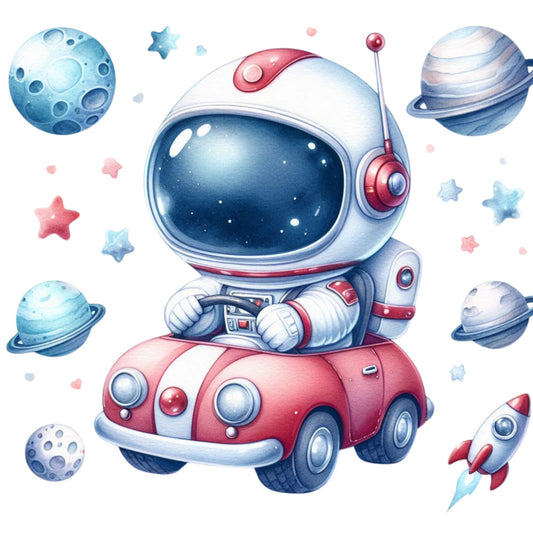 Cute Little Astronaut Fabric Panel 8