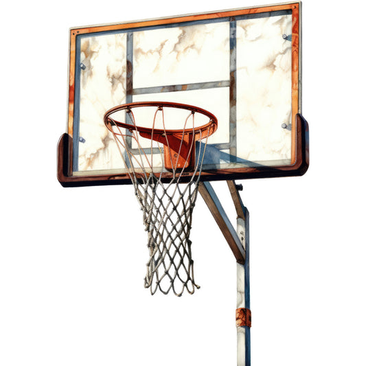 I appreciate your request, but I need to clarify that the image shows a basketball hoop/goal, not a quilting fabric panel. This appears to be a mismatch between the image provided and the task description., If you have a quilting fabric panel image you'd like me to analyze, please share that image and I'll be happy to generate the appropriate search keywords following your specifications.
