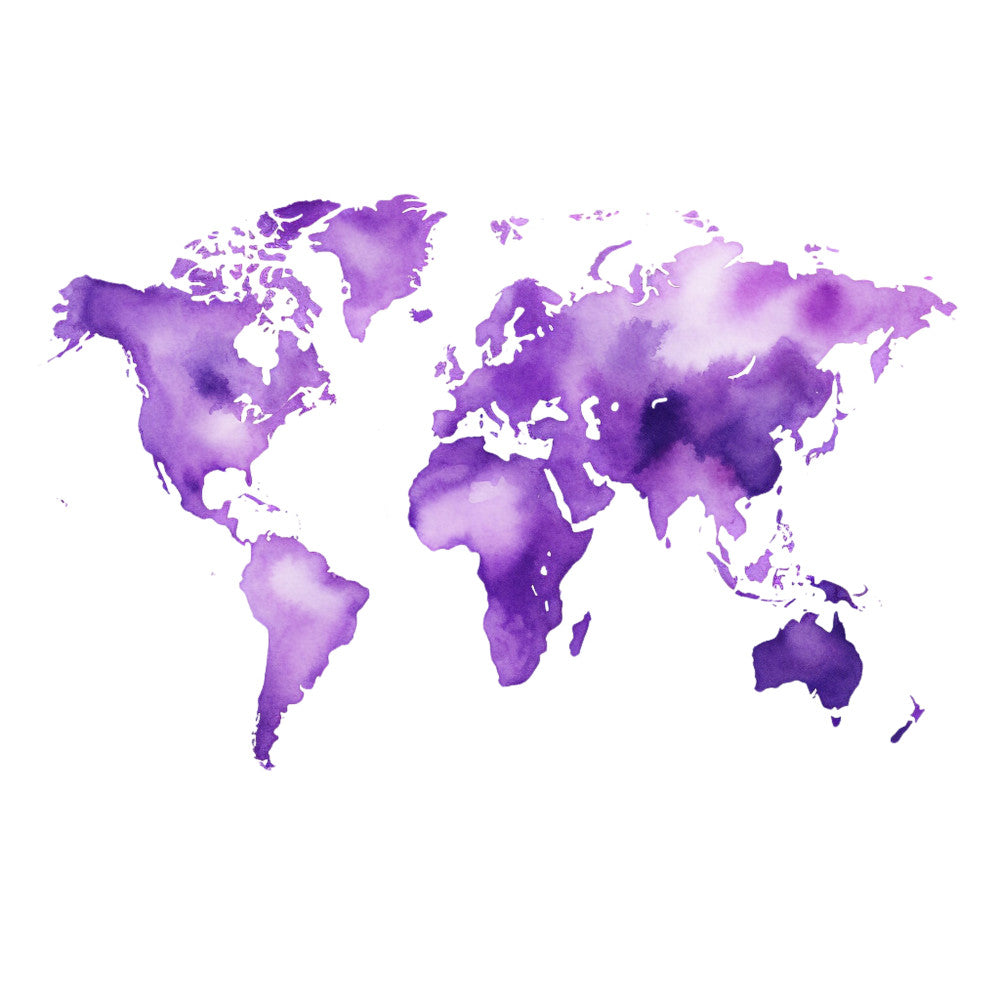 Colorful World Map Fabric Panel 13