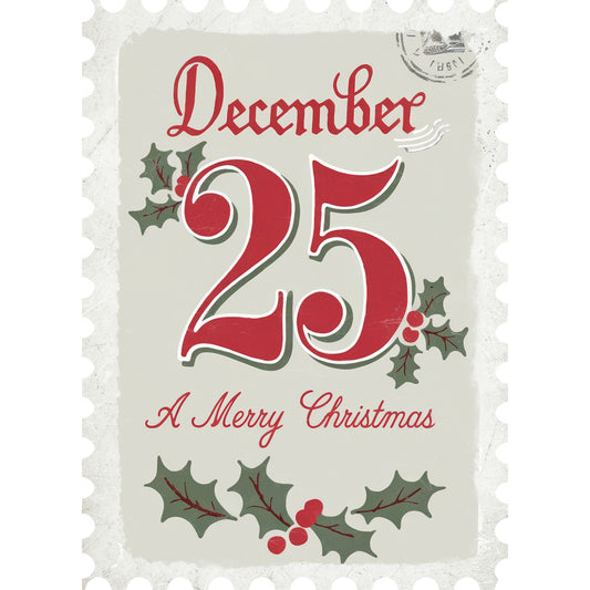 Vintage Christmas Postage Fabric Panel 9