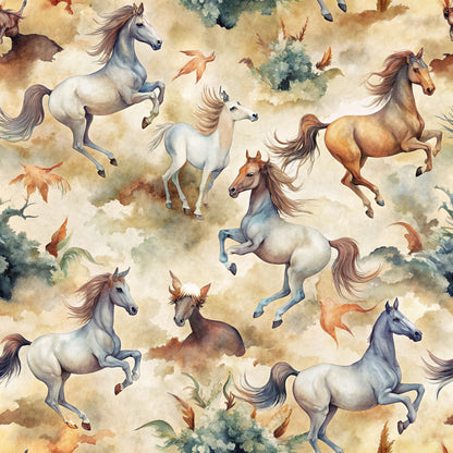 Galloping Mustangs Pattern 6 Minky Fabric
