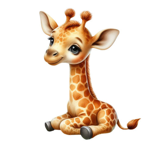 Cute Baby Giraffe Fabric Panel 33