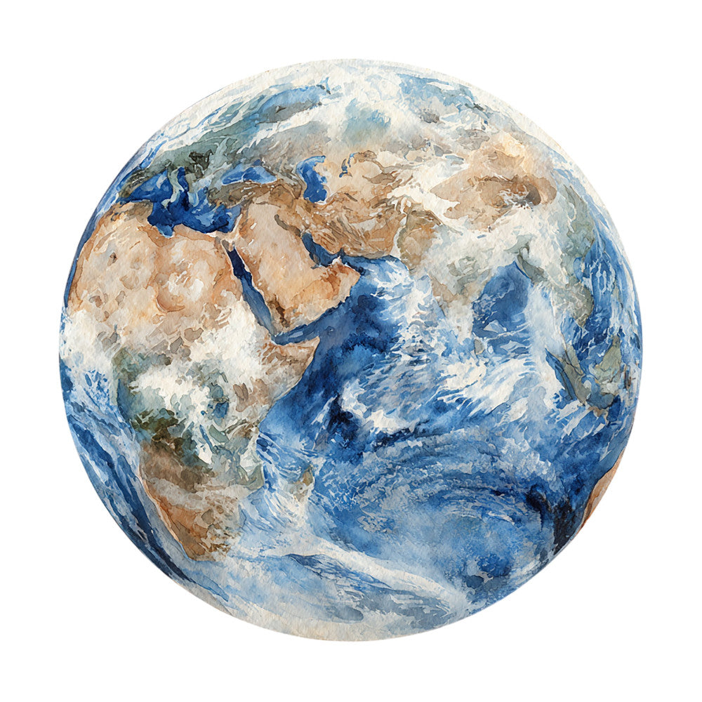 earth tone, watercolor, globe, world map, geography, beige, tan, cream, navy blue, light blue, aqua, white, abstract, painted, artistic, celestial, educational, continents, oceans, travel theme, wanderlust, atlas, topographic, vintage map, natural colors, soft palette, modern art, decorative, wall hanging, educational decor