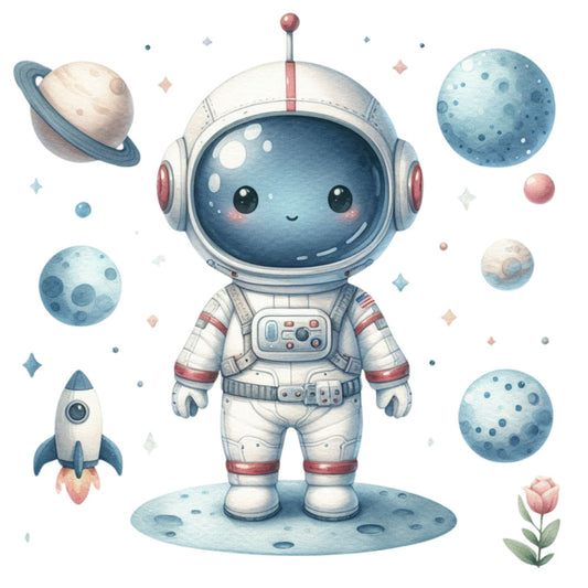 Cute Little Astronaut Fabric Panel 25