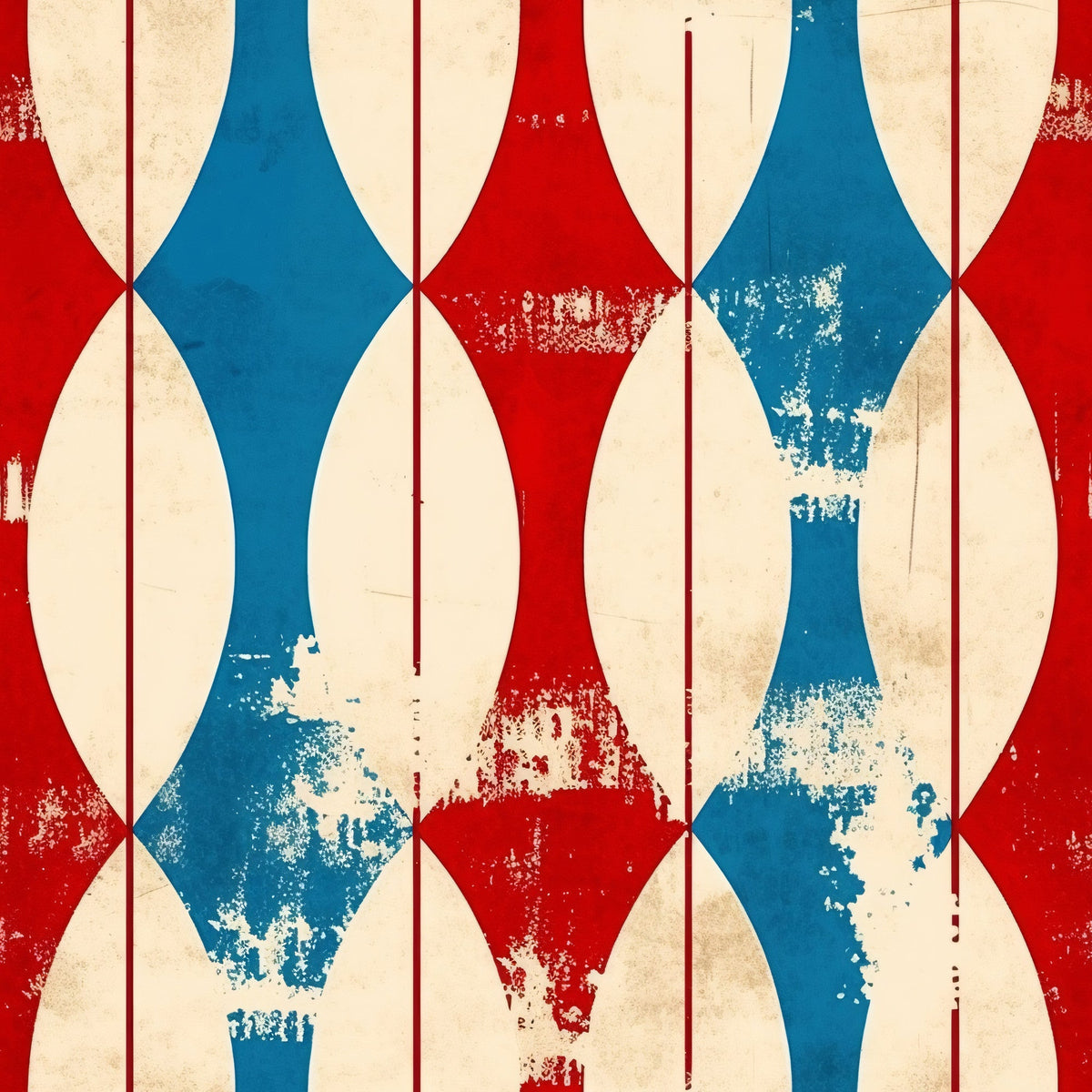 Faded Americana Pattern 10 Minky Fabric