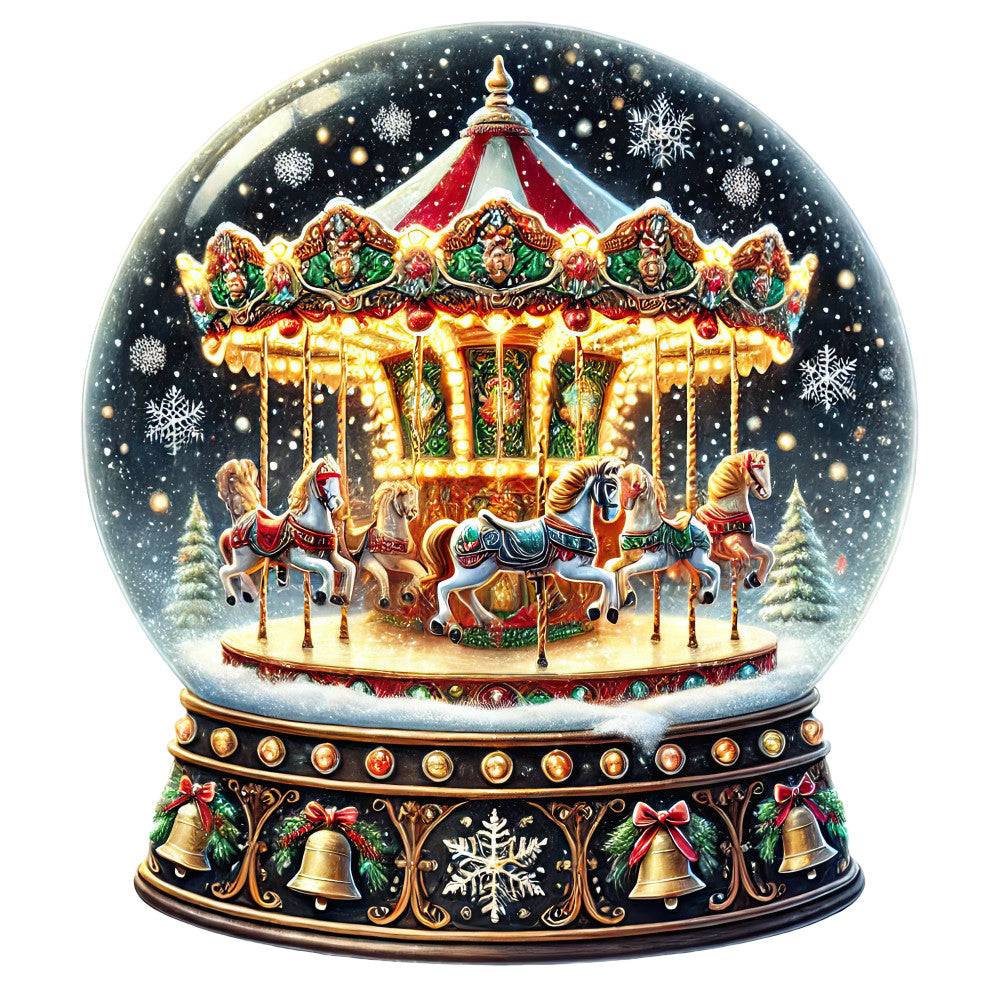 Christmas Snow Globes Fabric Panel 17
