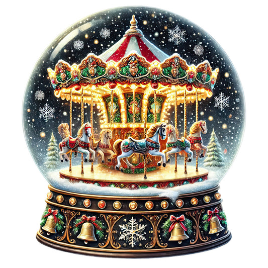 Christmas Snow Globes Fabric Panel 17