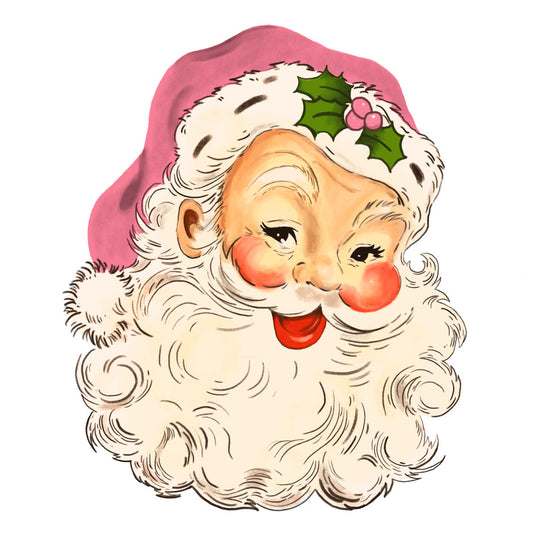Pink Hat Santas Fabric Panel 5
