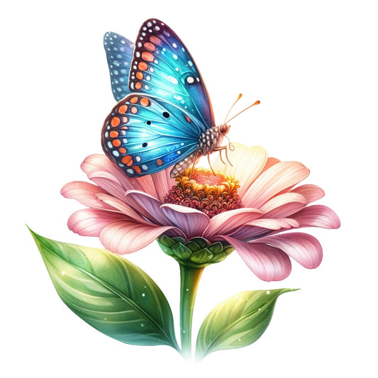 Spring Flowers and Butterflies Fabric Panel 24